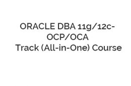 Oracle DBA 11g/12c Course